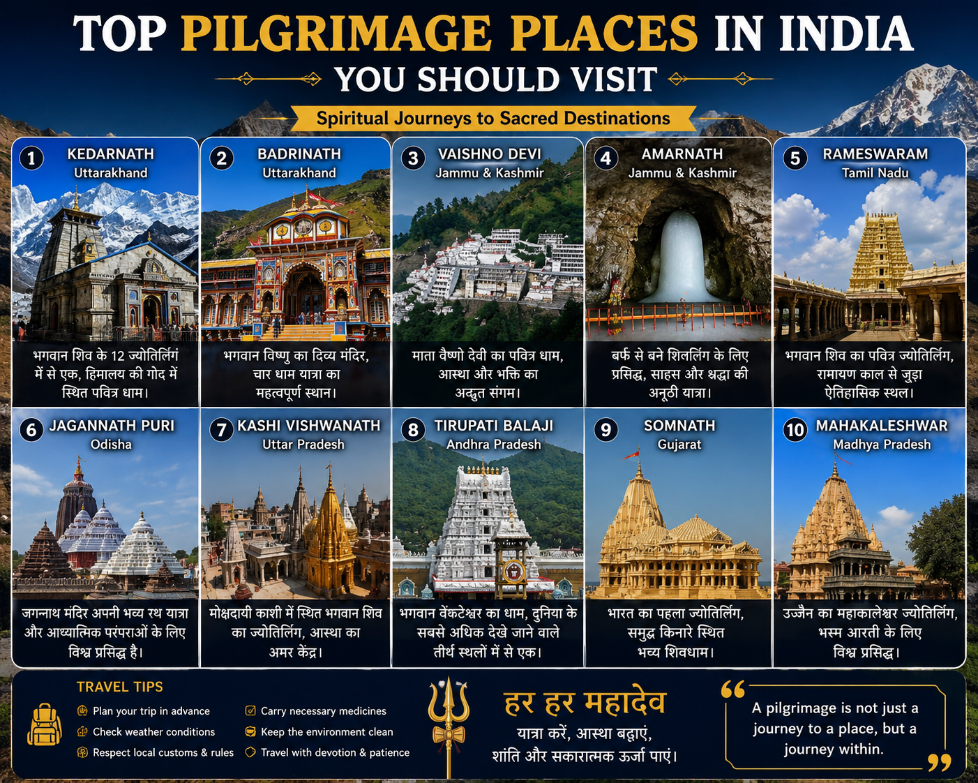 Top Pilgrimage Places in India You Should Visit