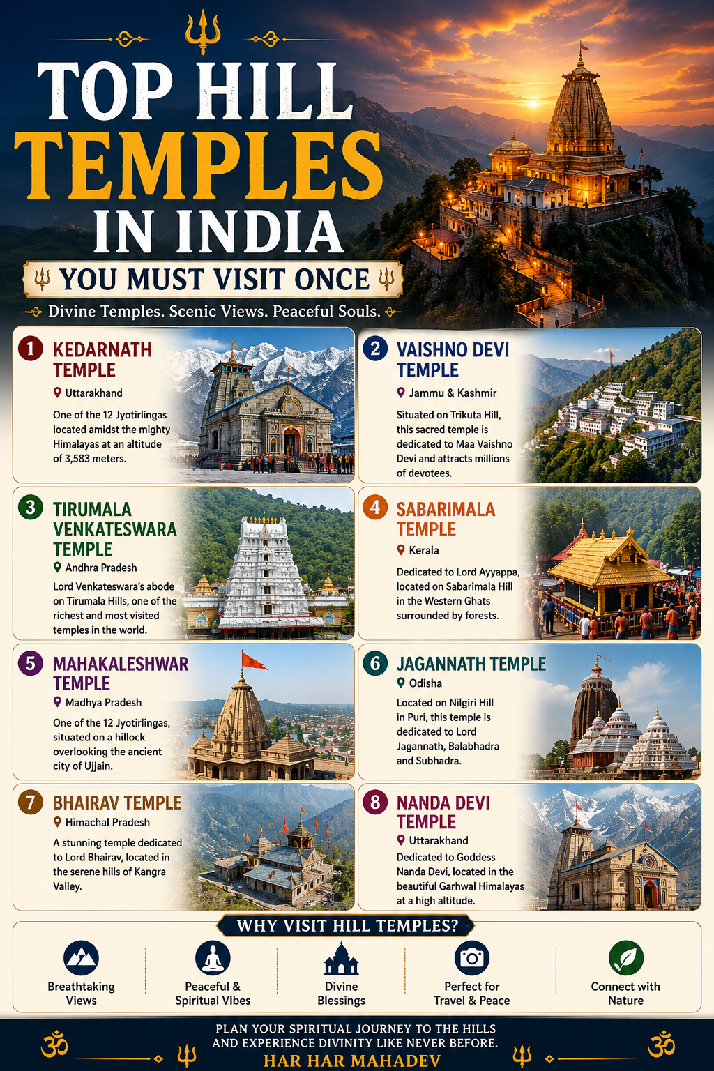 Top Hill Temples in India You Must Visit Once